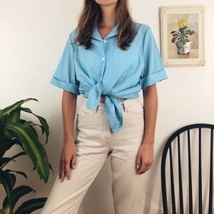 Polka Dotted Short Sleeve